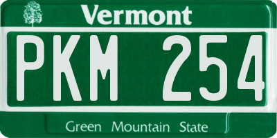 VT license plate PKM254