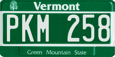 VT license plate PKM258
