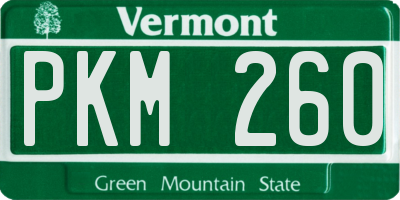 VT license plate PKM260