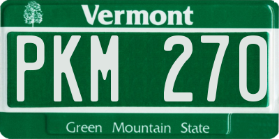 VT license plate PKM270
