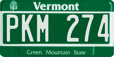 VT license plate PKM274