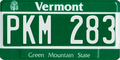 VT license plate PKM283