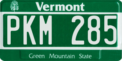 VT license plate PKM285