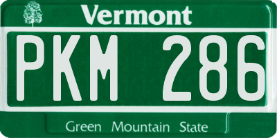 VT license plate PKM286
