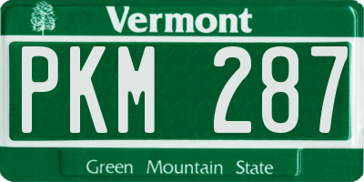 VT license plate PKM287