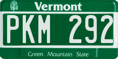 VT license plate PKM292
