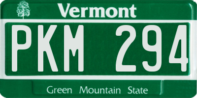 VT license plate PKM294
