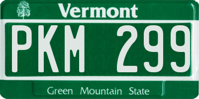 VT license plate PKM299