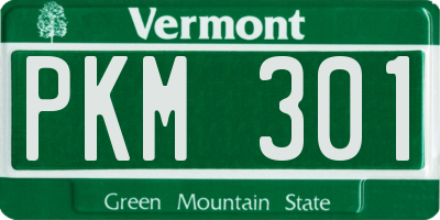 VT license plate PKM301