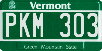 VT license plate PKM303