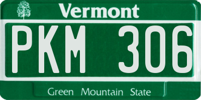VT license plate PKM306