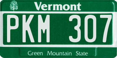 VT license plate PKM307