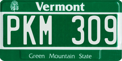 VT license plate PKM309