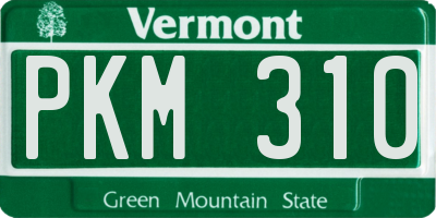 VT license plate PKM310