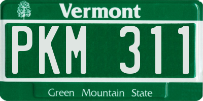 VT license plate PKM311