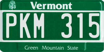 VT license plate PKM315