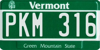 VT license plate PKM316