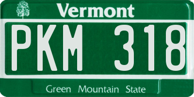 VT license plate PKM318