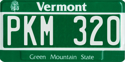 VT license plate PKM320