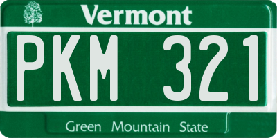 VT license plate PKM321