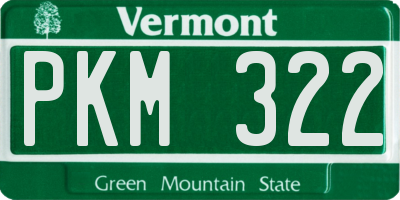 VT license plate PKM322