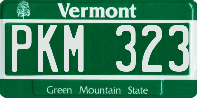 VT license plate PKM323