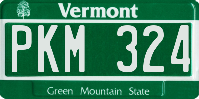 VT license plate PKM324