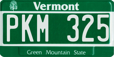 VT license plate PKM325