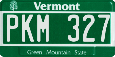 VT license plate PKM327