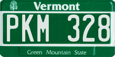VT license plate PKM328