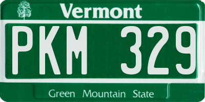 VT license plate PKM329