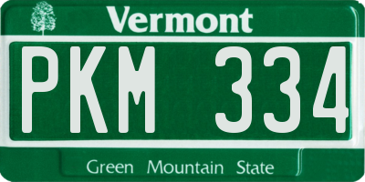 VT license plate PKM334