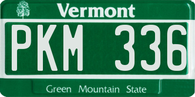 VT license plate PKM336