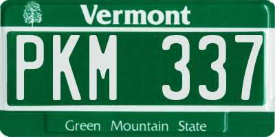 VT license plate PKM337