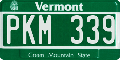 VT license plate PKM339
