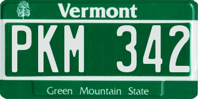 VT license plate PKM342