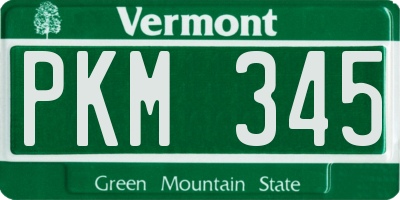 VT license plate PKM345