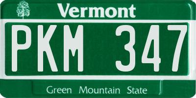 VT license plate PKM347
