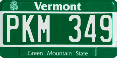 VT license plate PKM349
