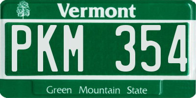 VT license plate PKM354