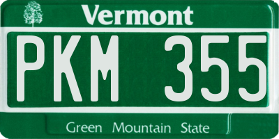 VT license plate PKM355