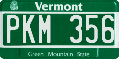 VT license plate PKM356