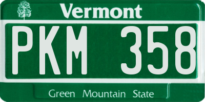VT license plate PKM358