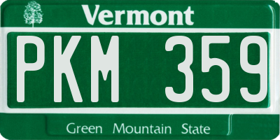 VT license plate PKM359