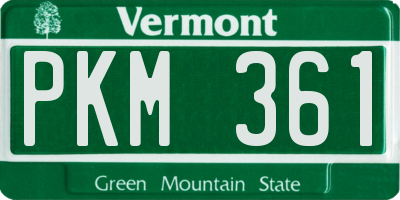 VT license plate PKM361