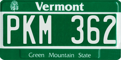VT license plate PKM362