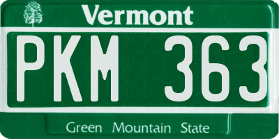 VT license plate PKM363