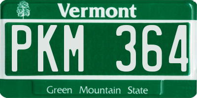 VT license plate PKM364