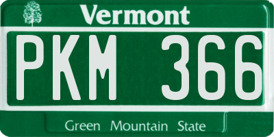 VT license plate PKM366