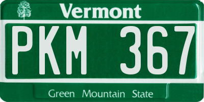 VT license plate PKM367